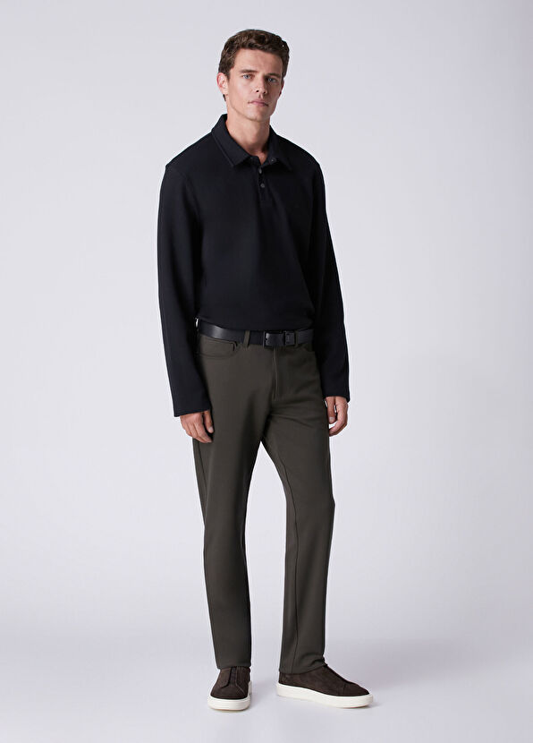 Beymen Club Comfort Fit Black Polo Diagonal Sweatshirt - 3
