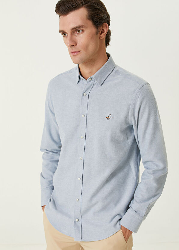 Beymen Club Comfort Fit Koyu Mavi Oxford Gömlek - 2