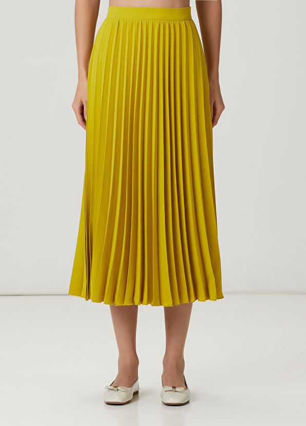 Beymen Club Yağ Yeşili Plisoleil Midi Krep Etek - 2