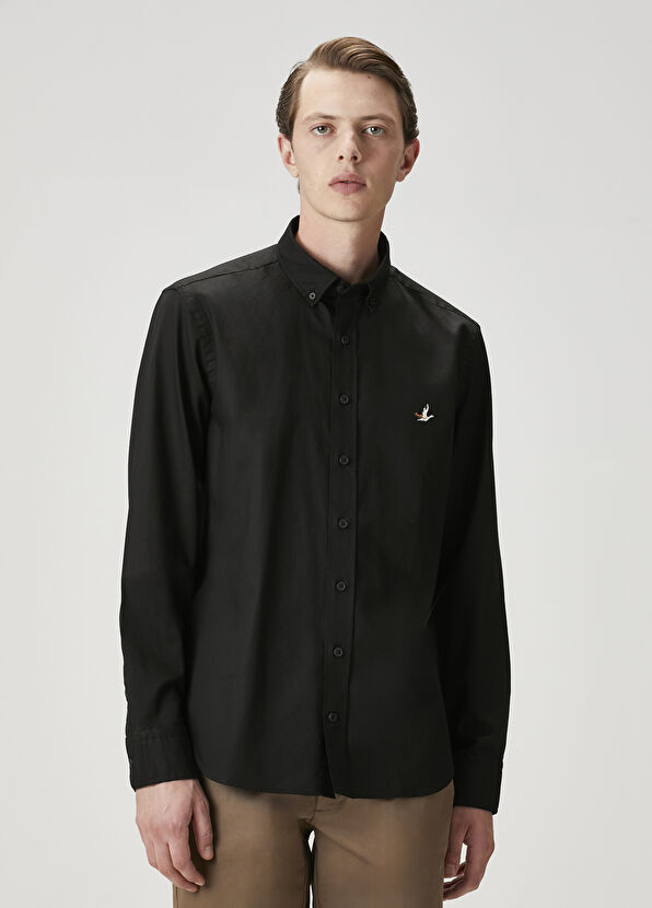 Beymen Club Slim Fit Siyah Oxford Gömlek - 3