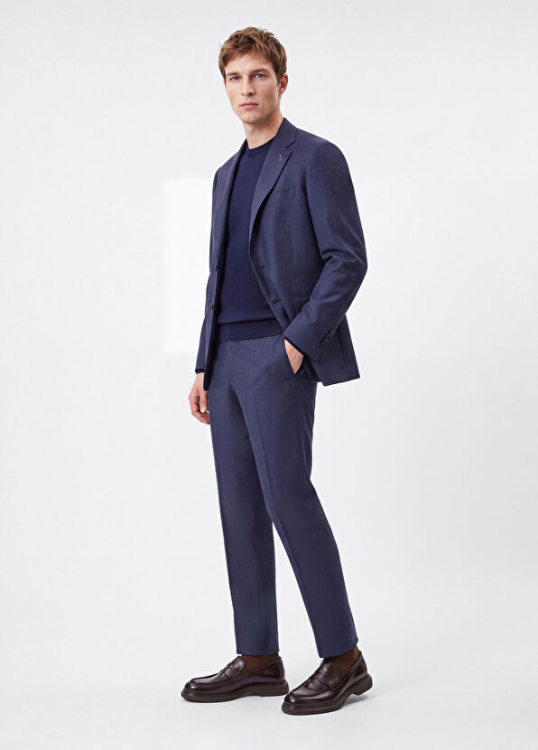 Beymen Club Drop 6 Navy Blue Wool Flannel Suit - 3