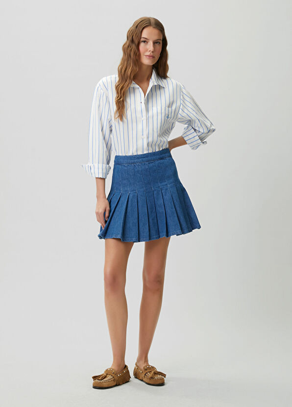 Beymen Club Blue White Pinstripe Shirt - 3