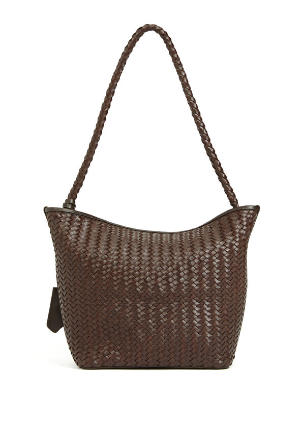 Beymen Club Brown Knit Women's Leather Bag - 3
