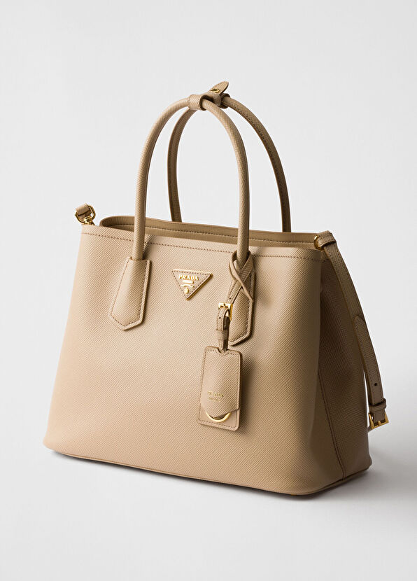 Prada Double Saffiano Deri Orta Boy Kadın El Çantası - 2