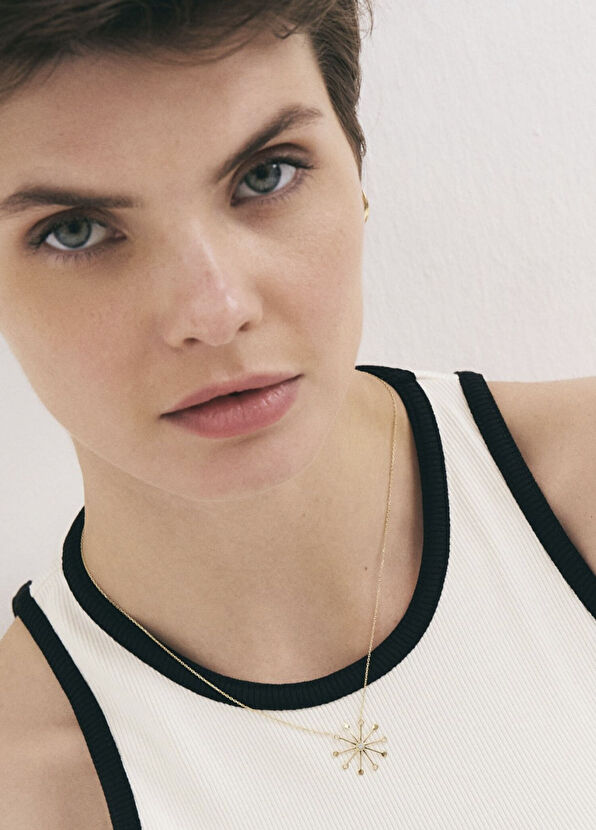 Orena Jewelry Sun Pırlantalı 14 Ayar Altın Kadın Kolye - 2