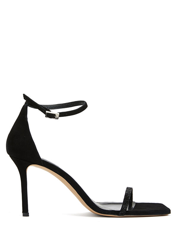 Beymen Club Siyah Taşlı Bantlı Kadın Süet Sandalet - 1