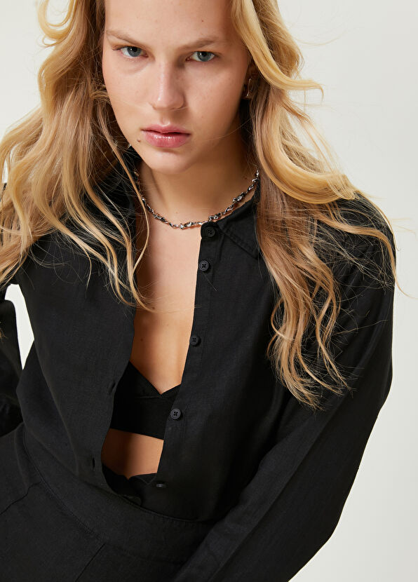 Beymen Club Siyah Keten Gömlek - 2