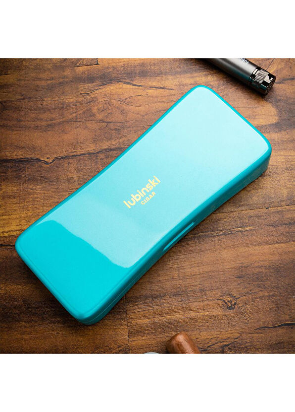 Lubinski Mavi Lake Yeni Stil Slim Humidor 2's Seyahat Puro Kutusu - 2