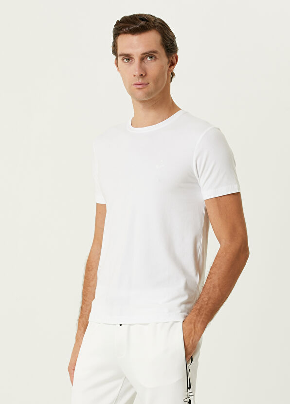 White Logo Detailed T-shirt Beymen Club White Logo Detailed T-shirt - 4