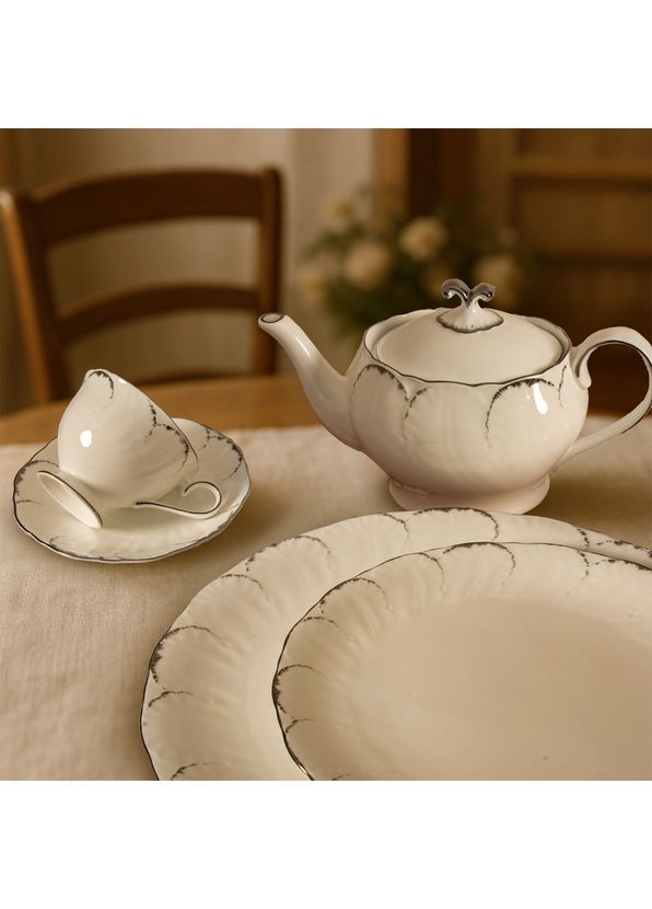 Wanelli Tiffany Platin Bone China 6 Kişilik 24 Parça Çay Seti  - 2