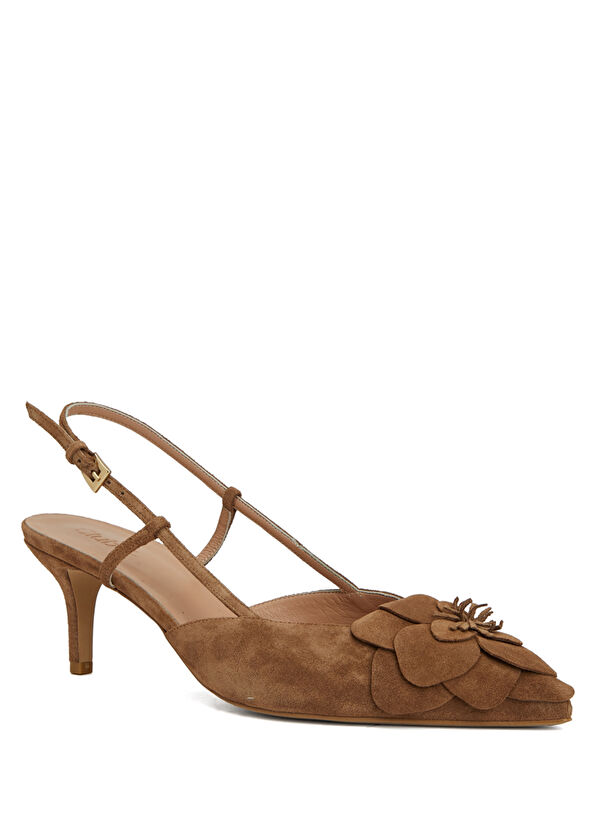 Beymen Club Taba Çiçek Patchli Süet Topuklu Ayakkabı - 2