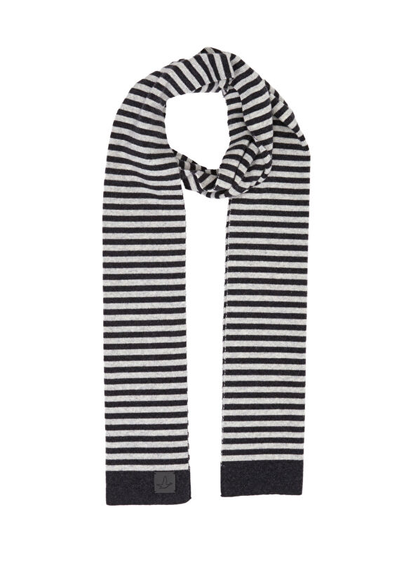 Beymen Club Black Grey Striped Men's Knit Scarf - 1
