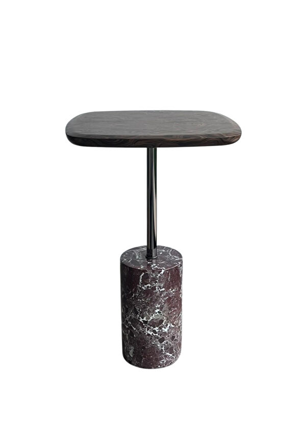 Lucenti Design Nest Marble Standing Root Veneer Square Side Table - 1