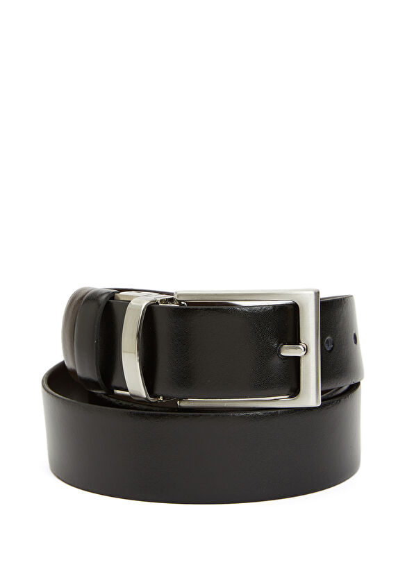 Beymen Club Black Brown Double Sided Men's Leather Belt - 1