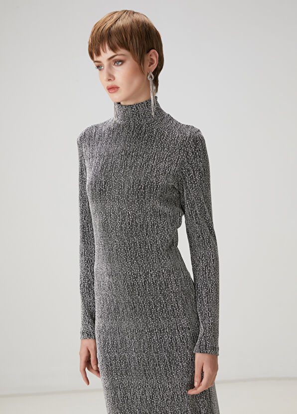 Beymen Club Silver Embellished Maxi Evening Dress - 3