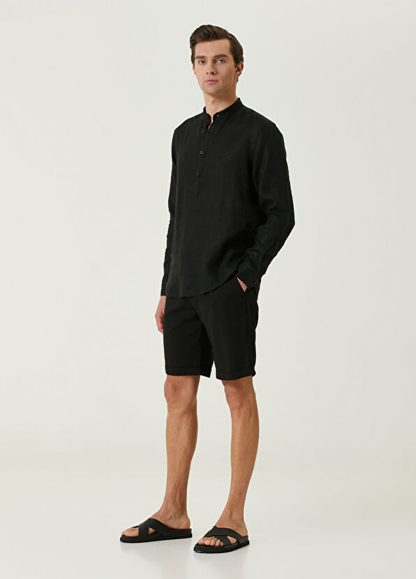 Beymen Club Comfort Fit Black Linen Shirt - 3