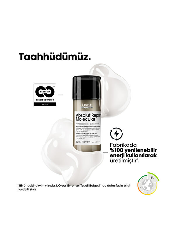 Loreal Professionnel Serie Expert Absolut Repair Molecular Tüm Yıpranmış Saçlar İçin Durulanmayan Maske 100 ml - 4
