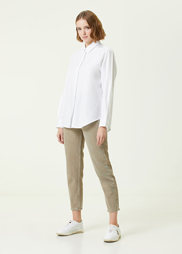 Beymen Club Beyaz Logo Nakışlı Gömlek - 2