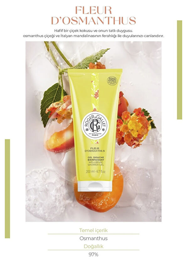 Roger&Gallet Fleur D'Osmanthus Osmanthus Extract Moisturizing Intense Foam Shower Gel 200 ml - 2