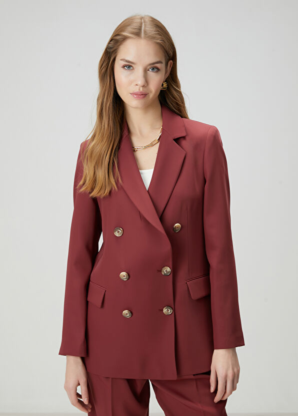Beymen Club Bordo Kruvaze Blazer - 4