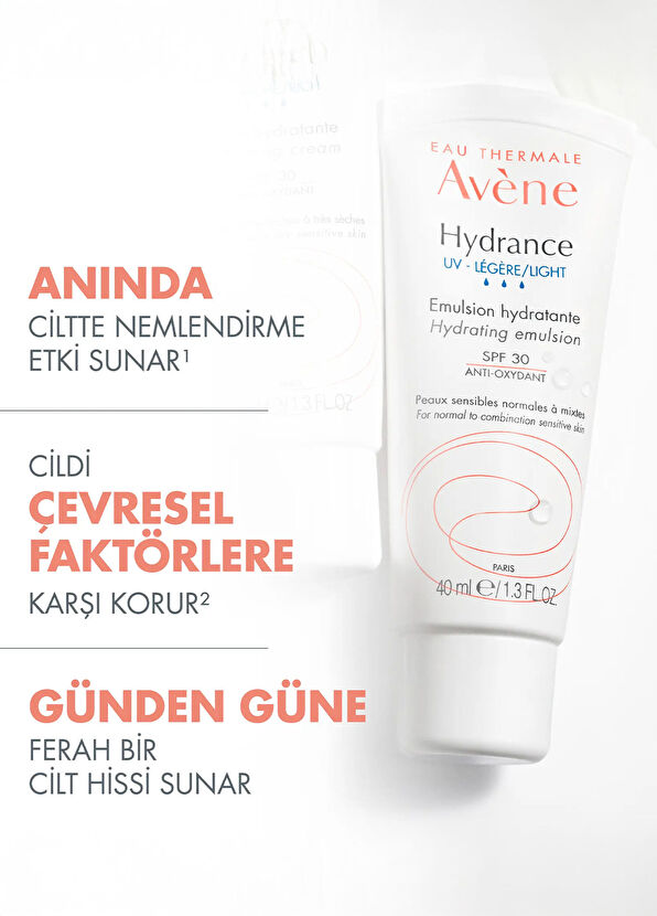 Avene Hydrance UV Legere/Light SPF30 Güneş Korumalı Nemlendirici Yüz Kremi 40 ml - 2