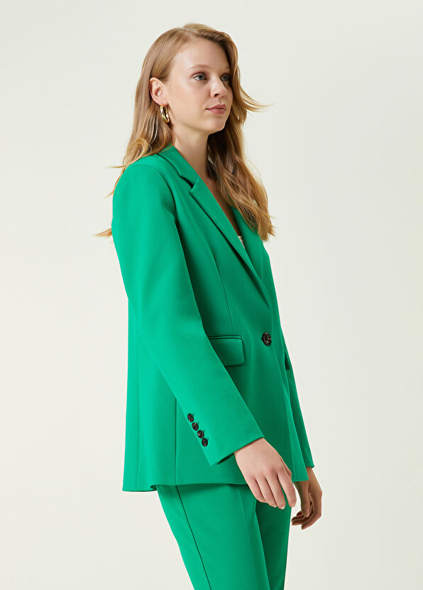 Beymen Club Green One Button Blazer Jacket - 3