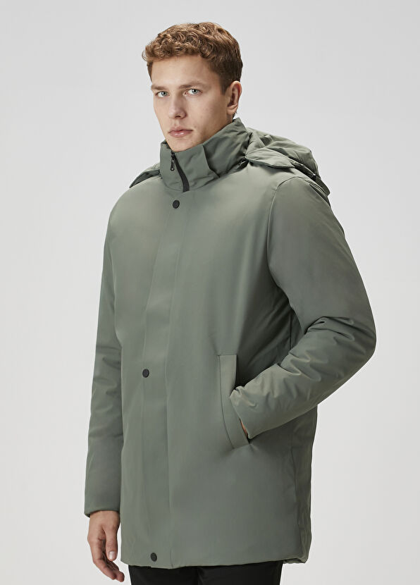 Beymen Club Aqua Green Hooded Long Coat - 2