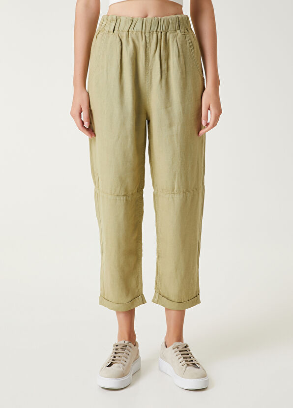Beymen Club Açık Haki Keten Pantolon - 2