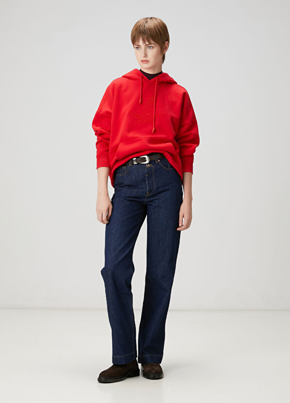 Beymen Club Red Bird Embroidered Hoodie - 2