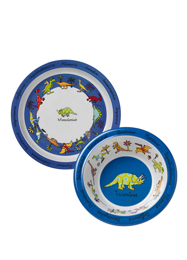 Tyrrell Katz Dino Melamin Çocuk Mama Tabağı ve Mama Kasesi Seti - 1