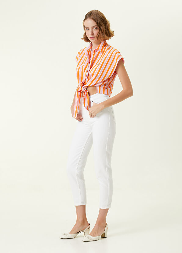 Beymen Club Pembe Çizgili Taşlı Cep Detaylı Gömlek - 3