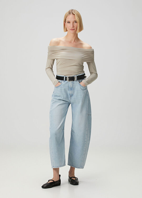 Rag&Bone Luca Vizon Düşük Omuzlu Bluz - 2