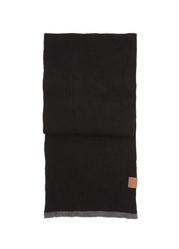 Siyah Çizgi Detaylı Unisex Atkı Bere Seti - Görsel 3