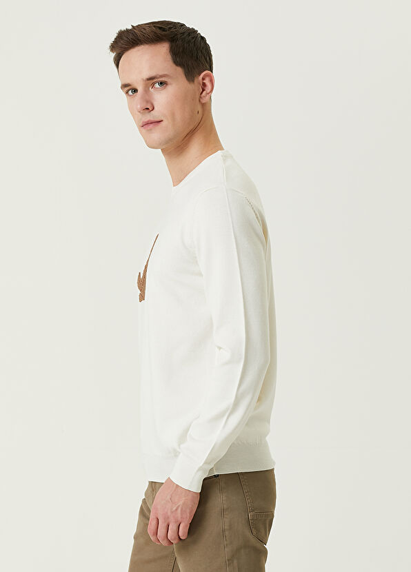 Beymen Club Ecru Goose Embroidered Sweater - 4