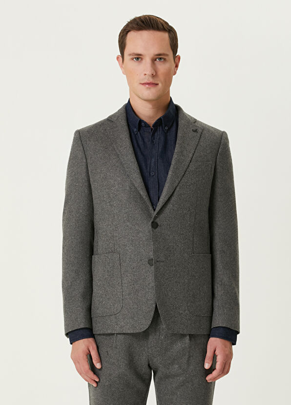 Beymen Club Gray Wool Coat - 1