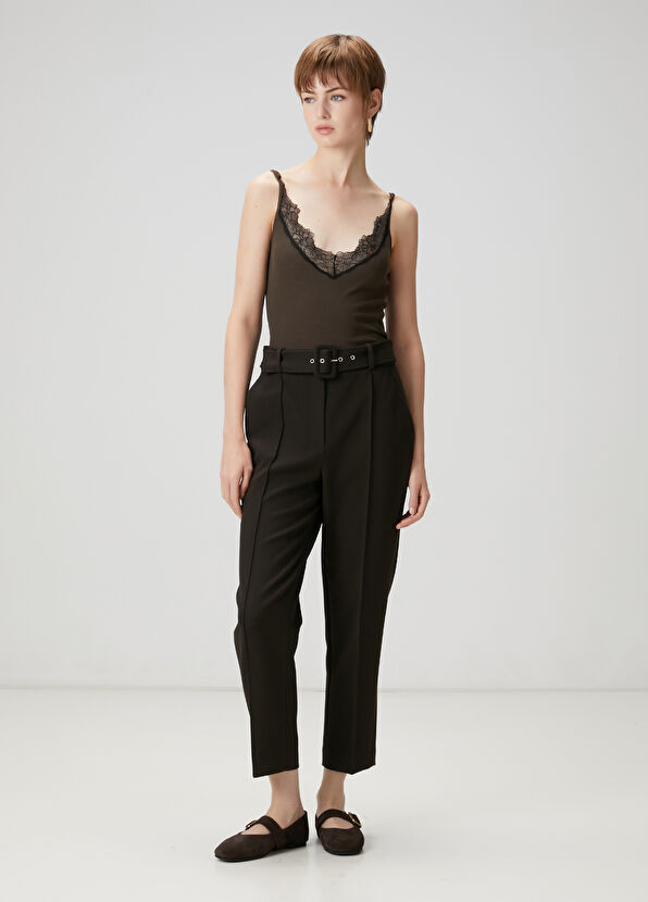 Beymen Club Brown Lace Wool Tank Top - 2