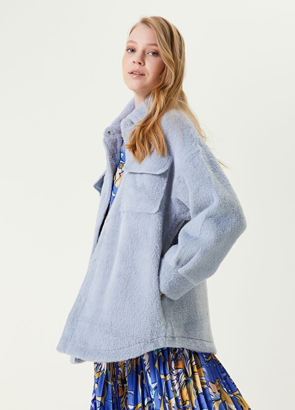 Beymen Club Oversize Mavi Dış Gömlek - 4