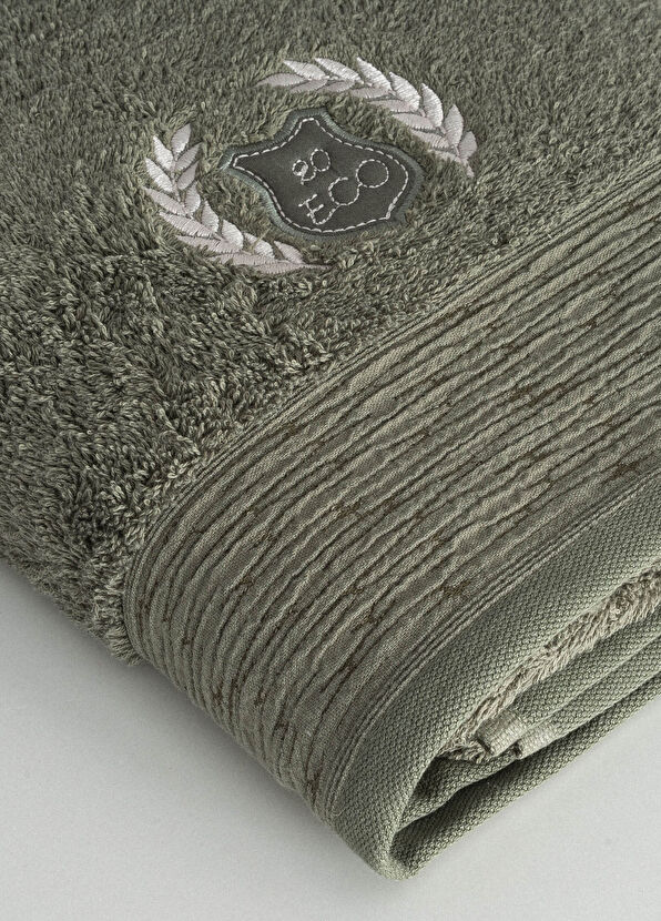Ecocotton Deep Embroidered Green Organic Cotton Bath Towel 80 x 150 cm - 2
