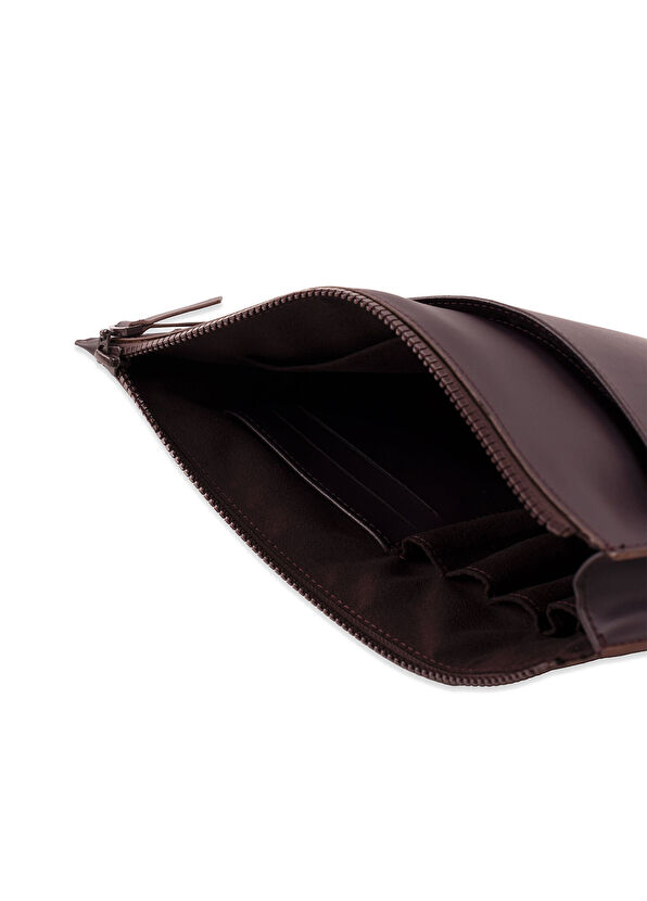 Pack'n Travel Mürdüm Deri Unisex Clutch El Çantası - 3