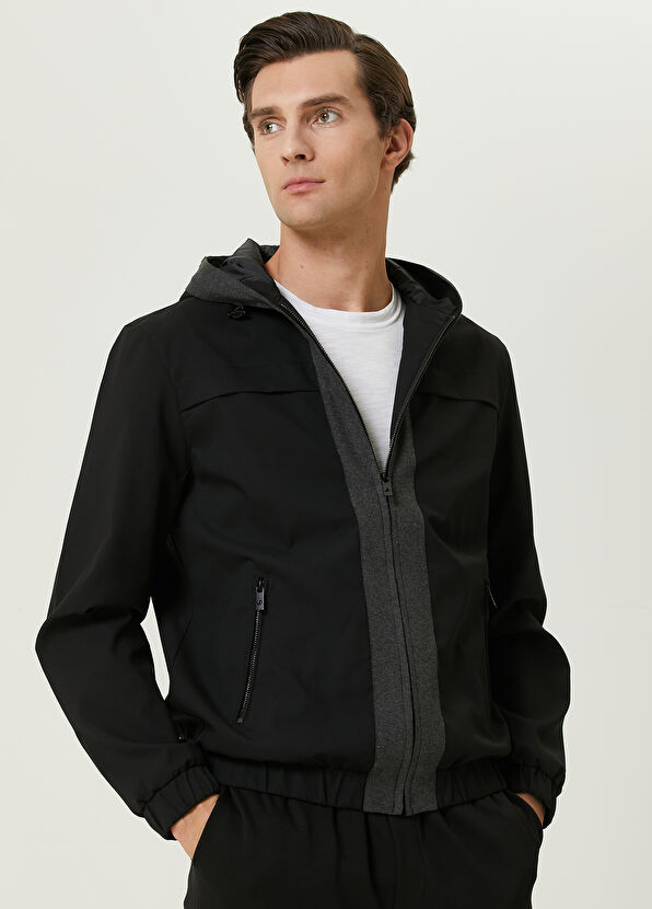 Beymen Club Black Hooded Knit Detailed Coat - 2