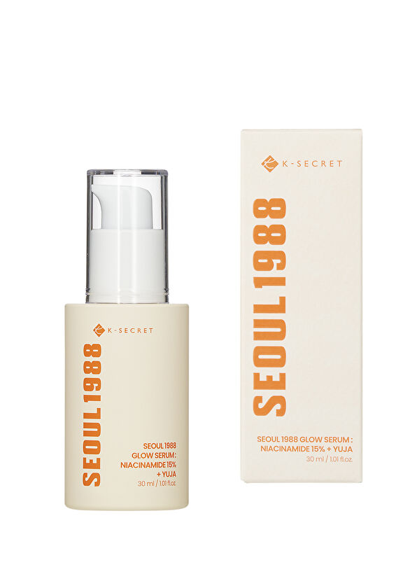 K-Secret Seoul 1988 Glow Serum: Donukluk ve Koyu Leke Önleyici Parlatıcı Niacinamide Yuja Cilt Serumu 30 ml - 1