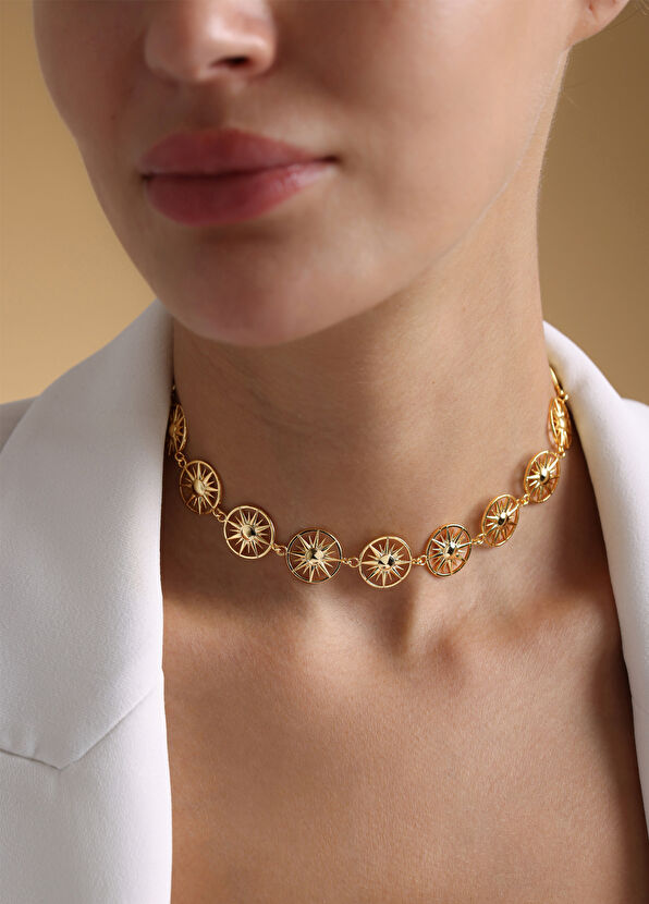 Yuka Soleil Bronz Altın Kaplama Kadın Choker - 2