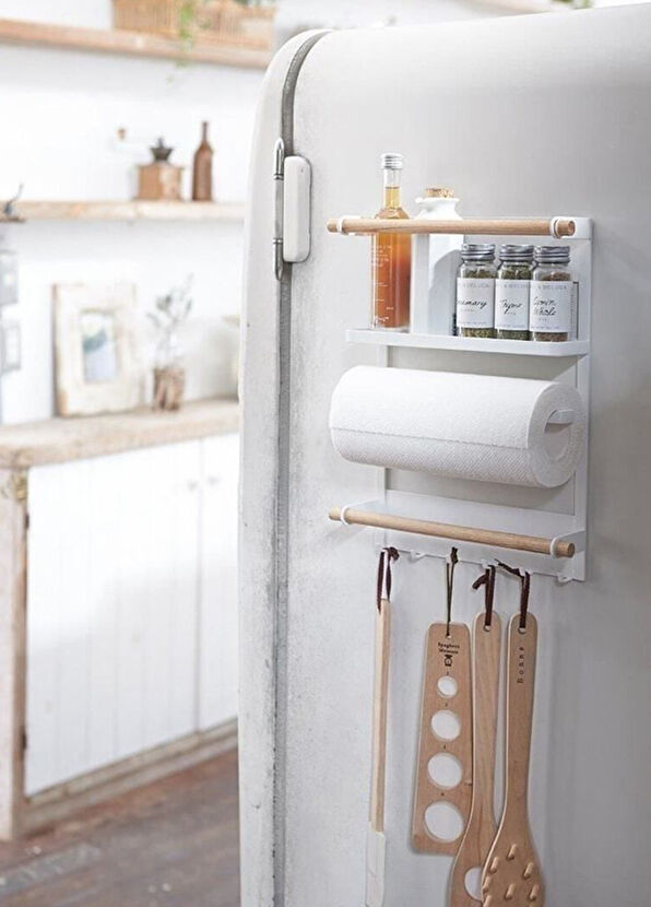 Yamazaki Toskana Beyaz Mıknatıslı Kağıt Havluluk Ve Raf - 3