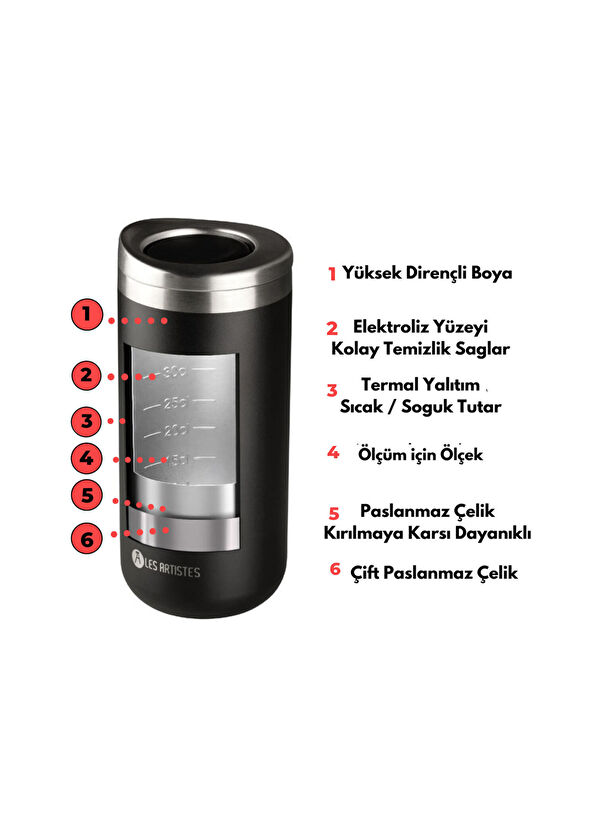 Les Artistes Paris Blue Pearl Insulated Steel Thermos Mug 350 ml - 2