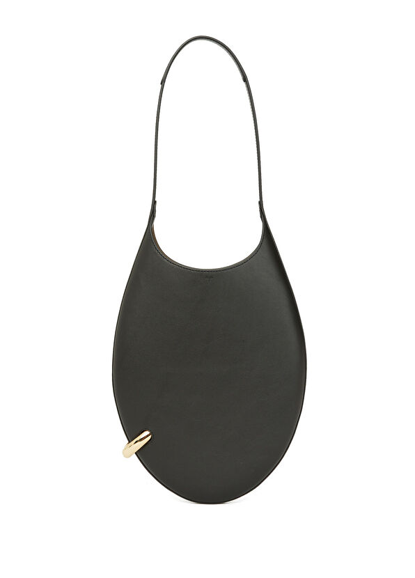 Tory Burch Pierced Small Siyah Kadın Deri Hobo - 1