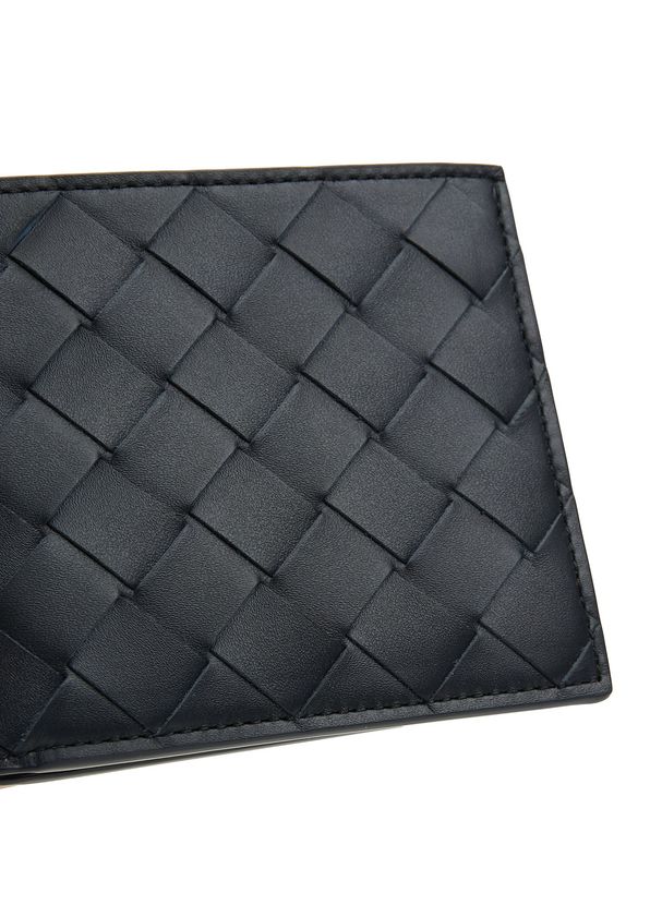 Bottega Veneta Lacivert Erkek Lacivert Örgü Dokulu Erkek Deri Cüzdan ...