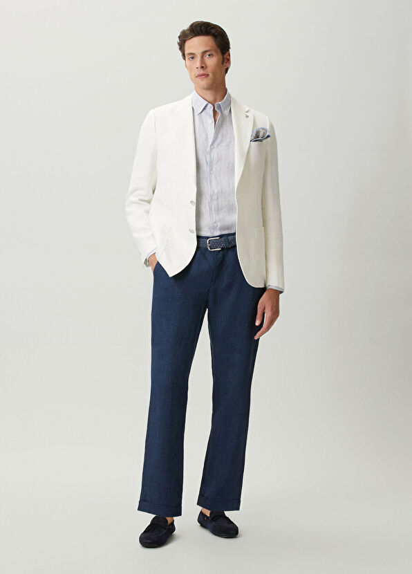Beymen Club Lacivert Keten Pantolon - 1