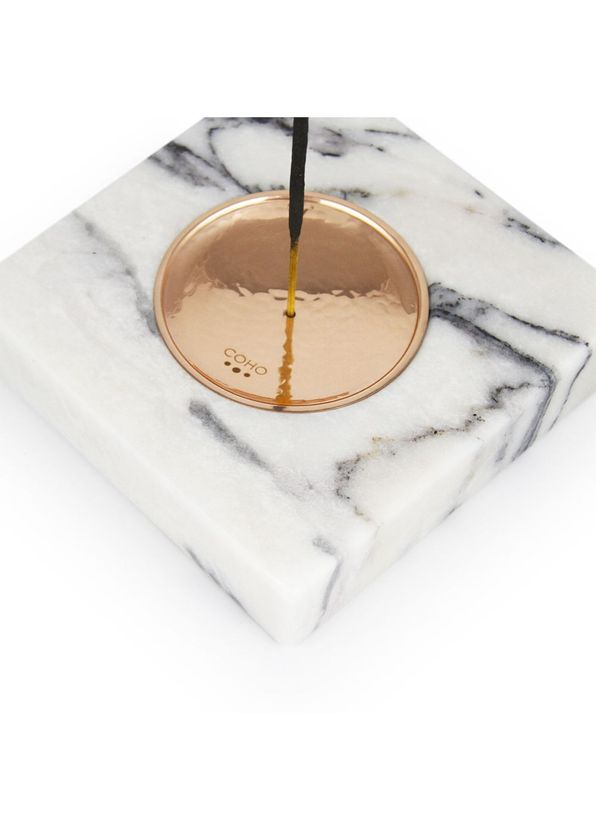 Coho Objet Coho Crystal Square Copper Bowl Marble Incense Plate - 2