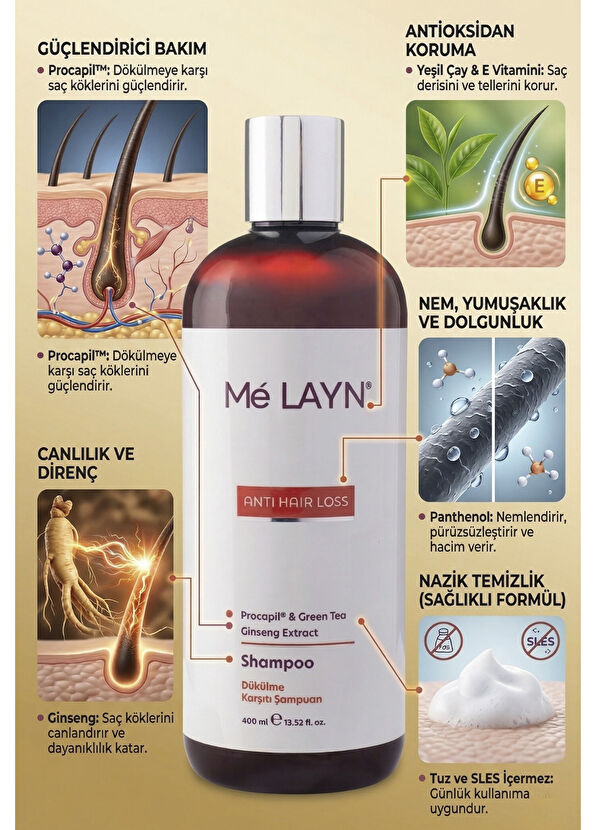Melayn Anti Hairloss Anti Shedding Shampoo 400 ml - 4