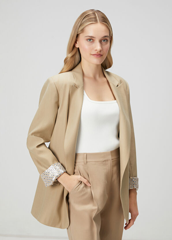 Beymen Club Siyah Kol Ucu Payetli Blazer - 4